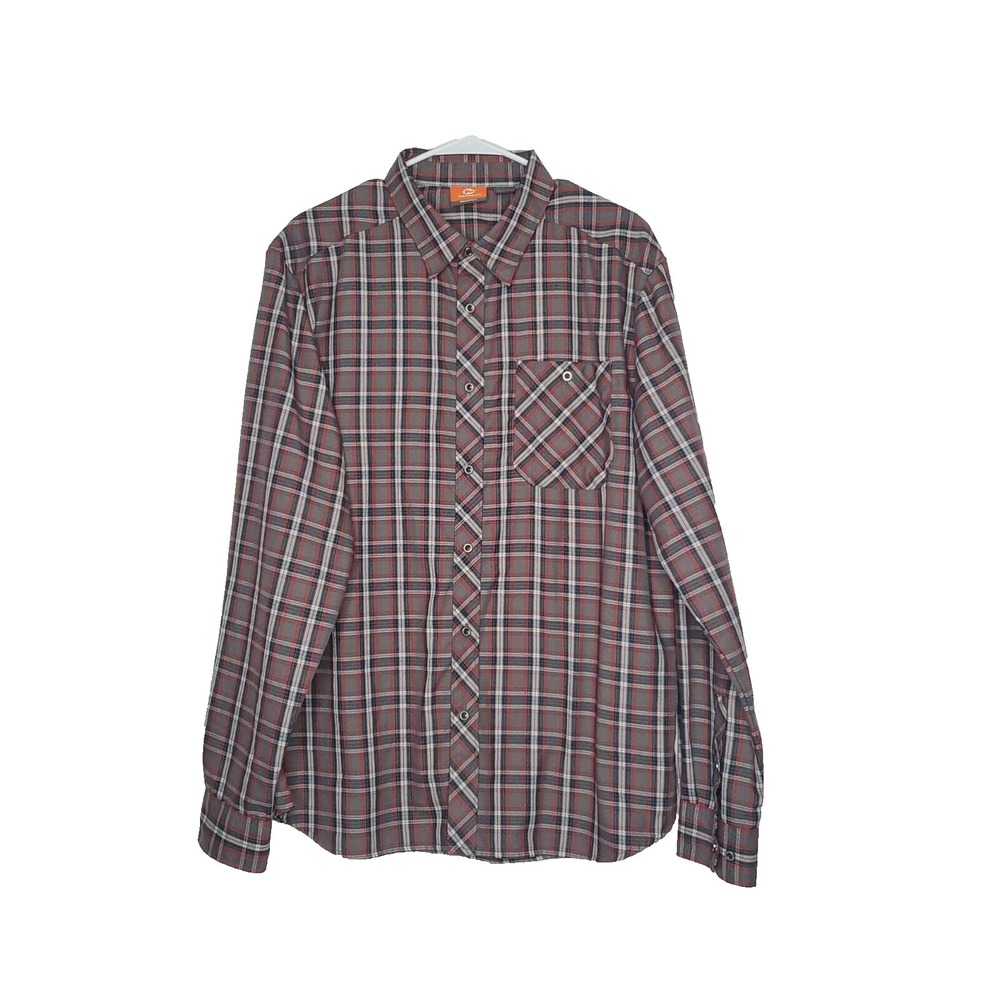 Merrell Men Size XL Select Wick Long Sleeve Plaid Flannel Button Front Shirt